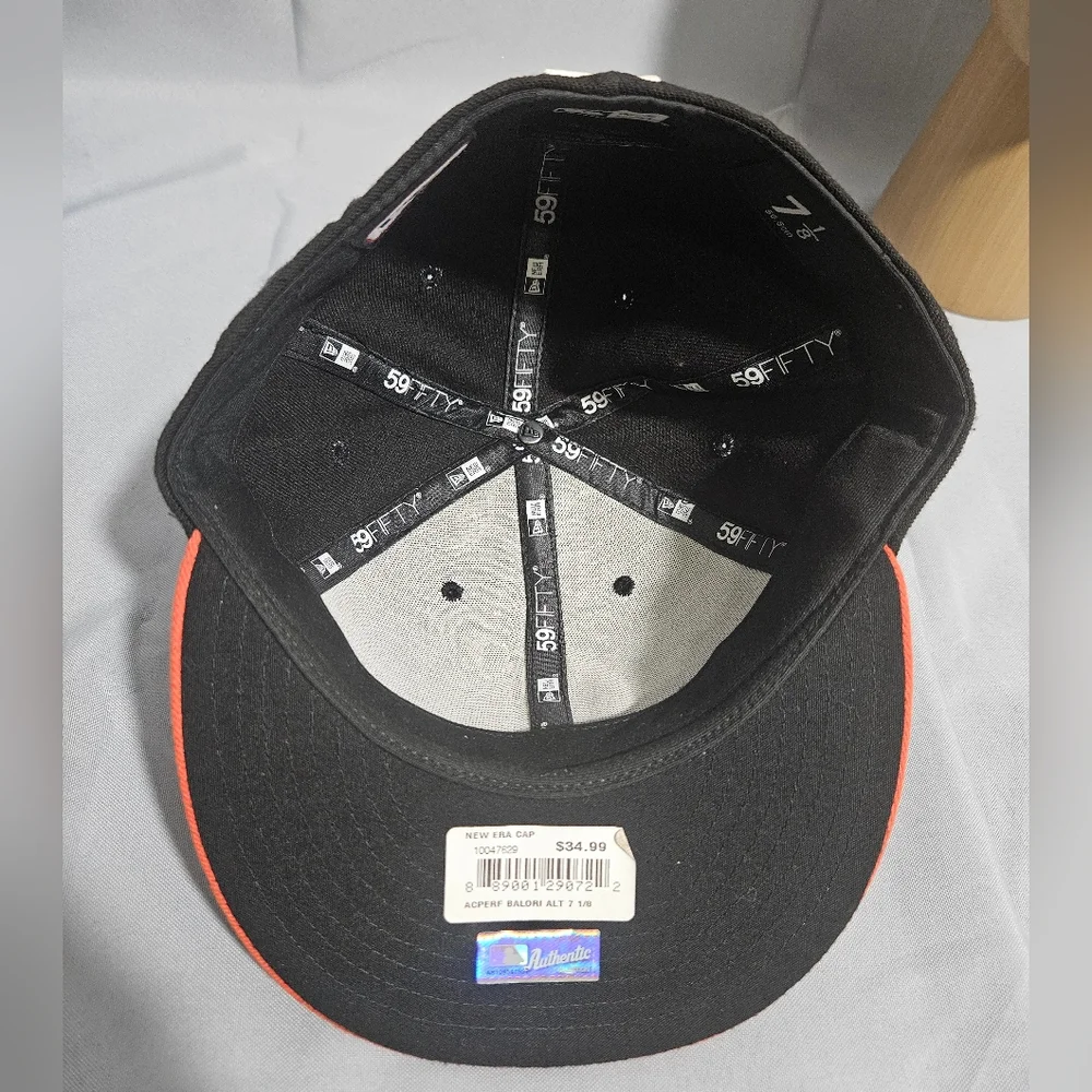 New Era 59Fifty MLB Baltimore Orioles O's Black/Orange Fitted Hat - Size 7 1/8
